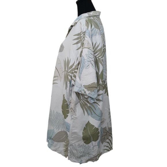 Tommy Bahama Men's Shirt Short Sleeve Button Down Silk Cotton Tropical Ferns XL - Picture 4 of 8